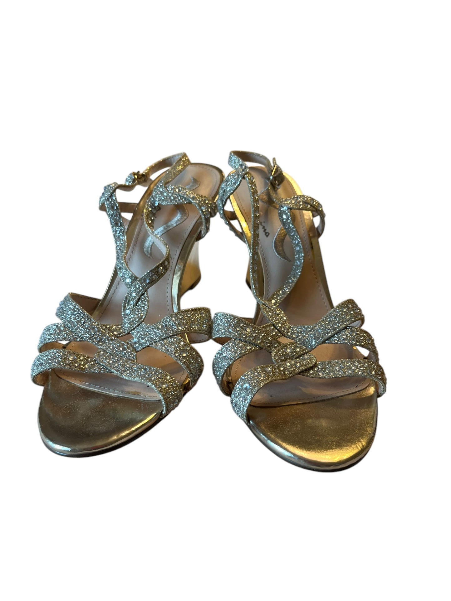 Gold Nina Leonard Heels, 8