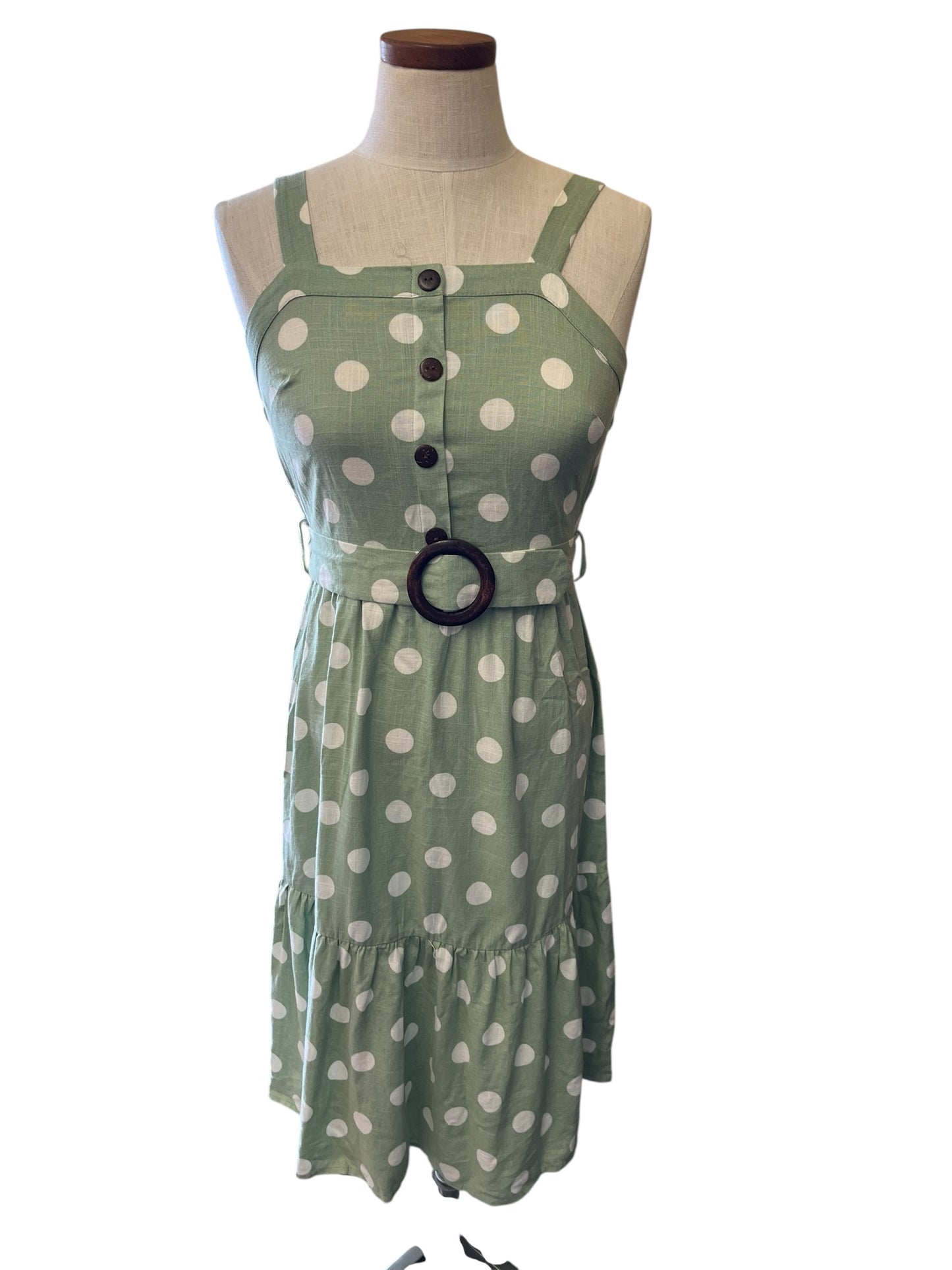Green Monteau Dress, xs