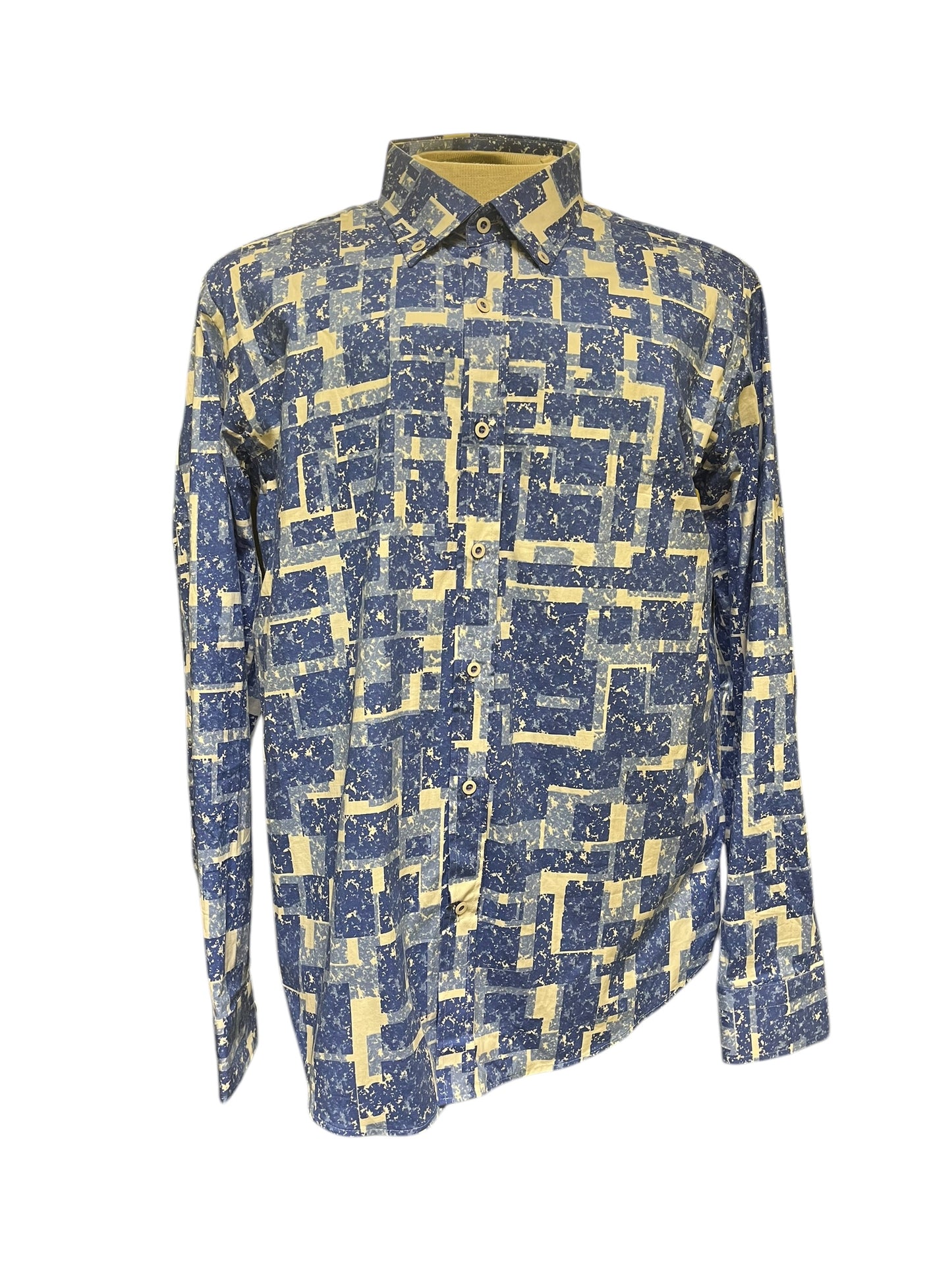 blue and white Alexander Gardi Men's Tops, XL