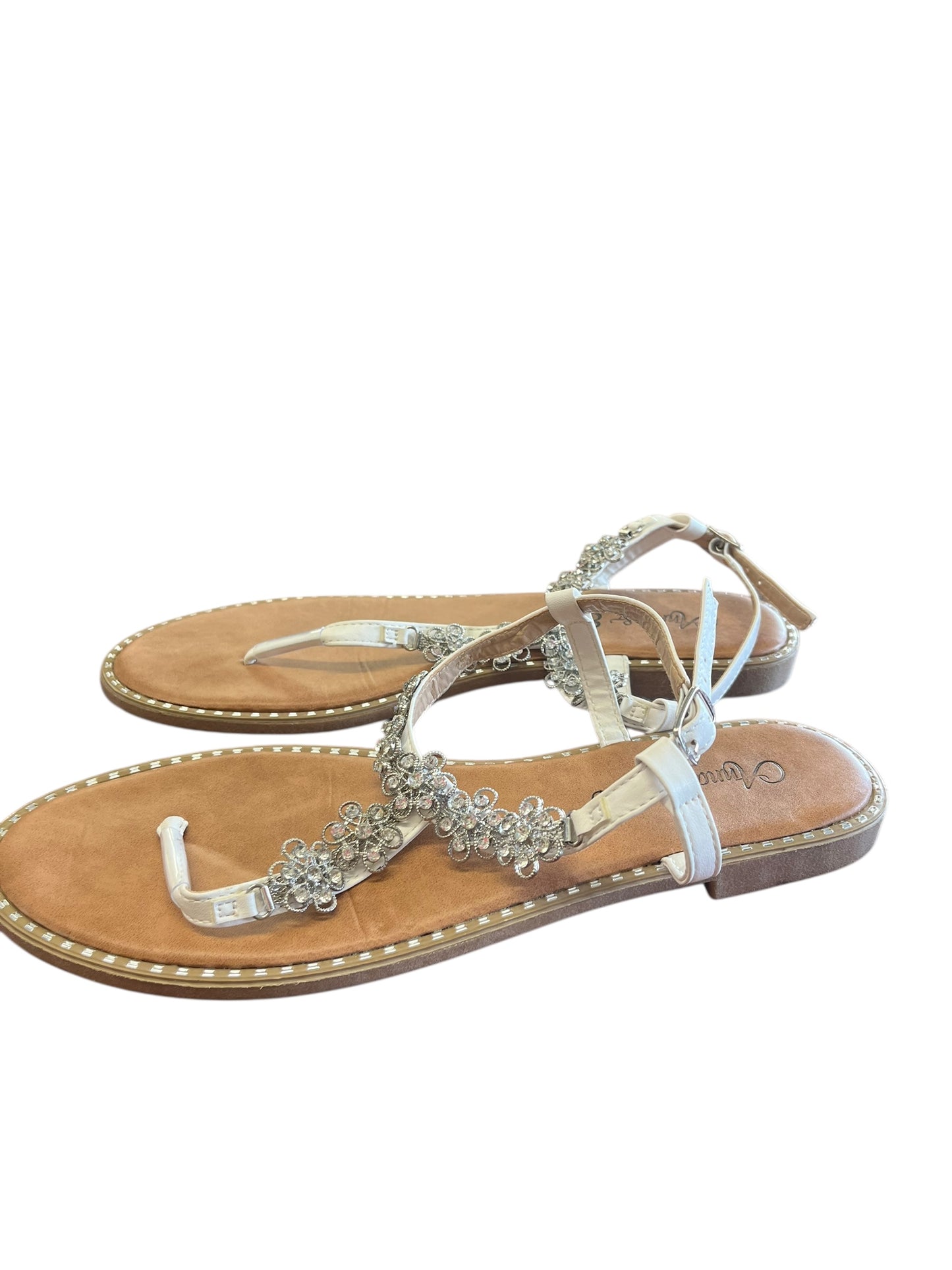 White Anna & Elle sandals, 8.5