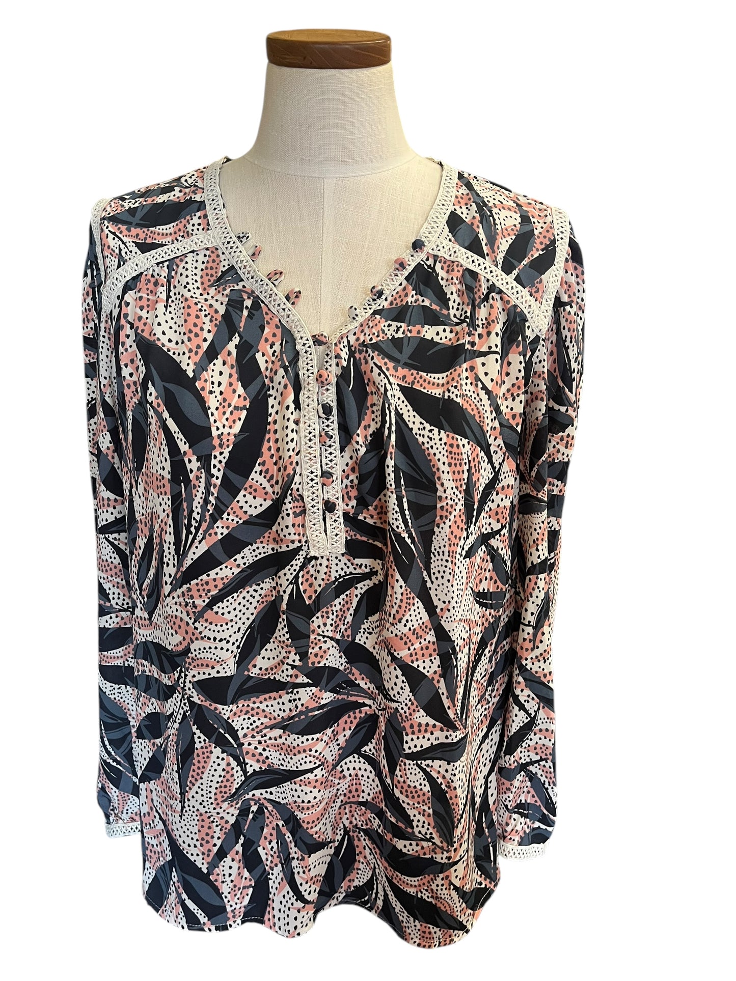 gray and pink zac & rachel Women's top, XL