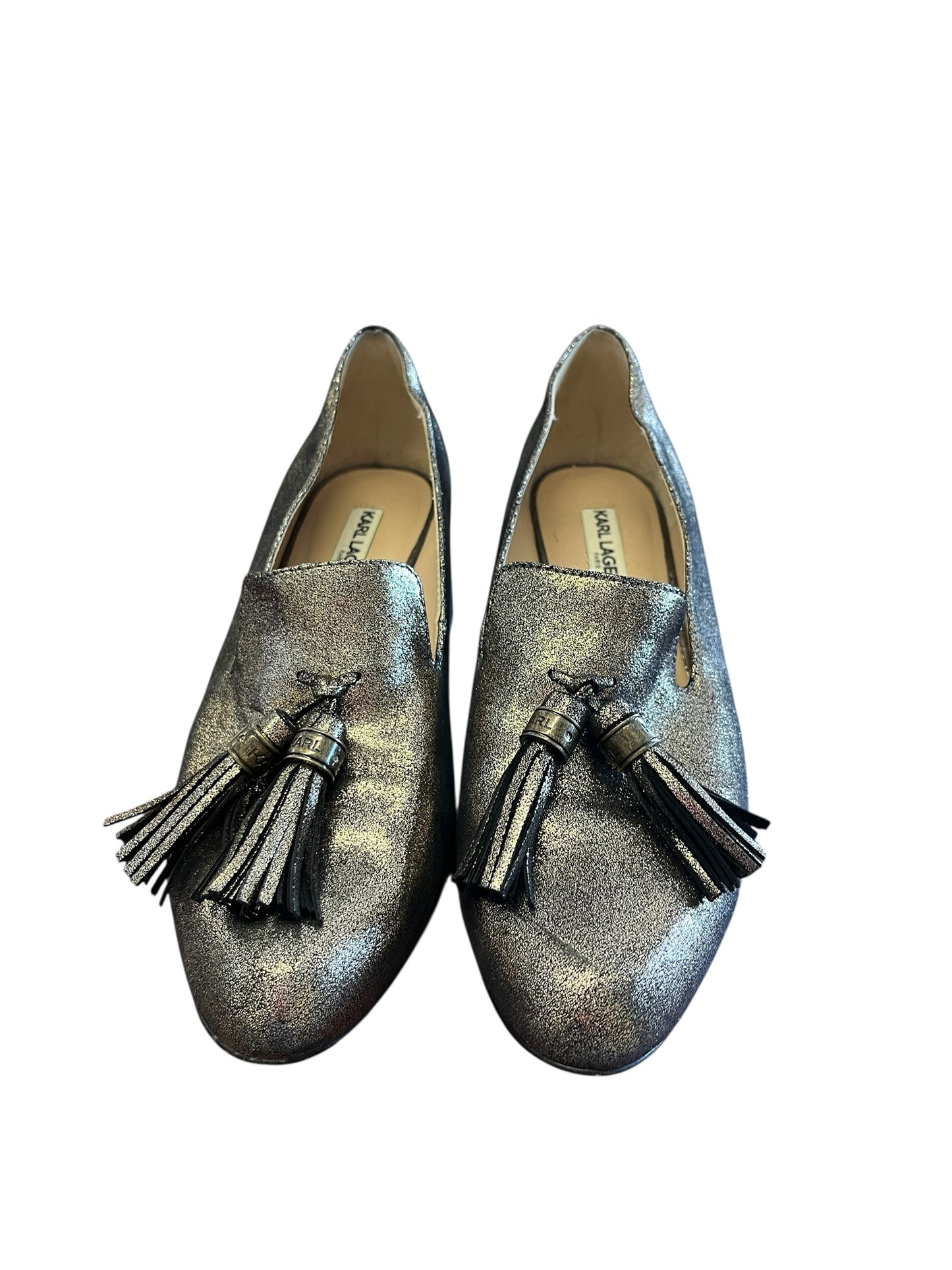 Metallic Karl Lagerfeld Heels, 8