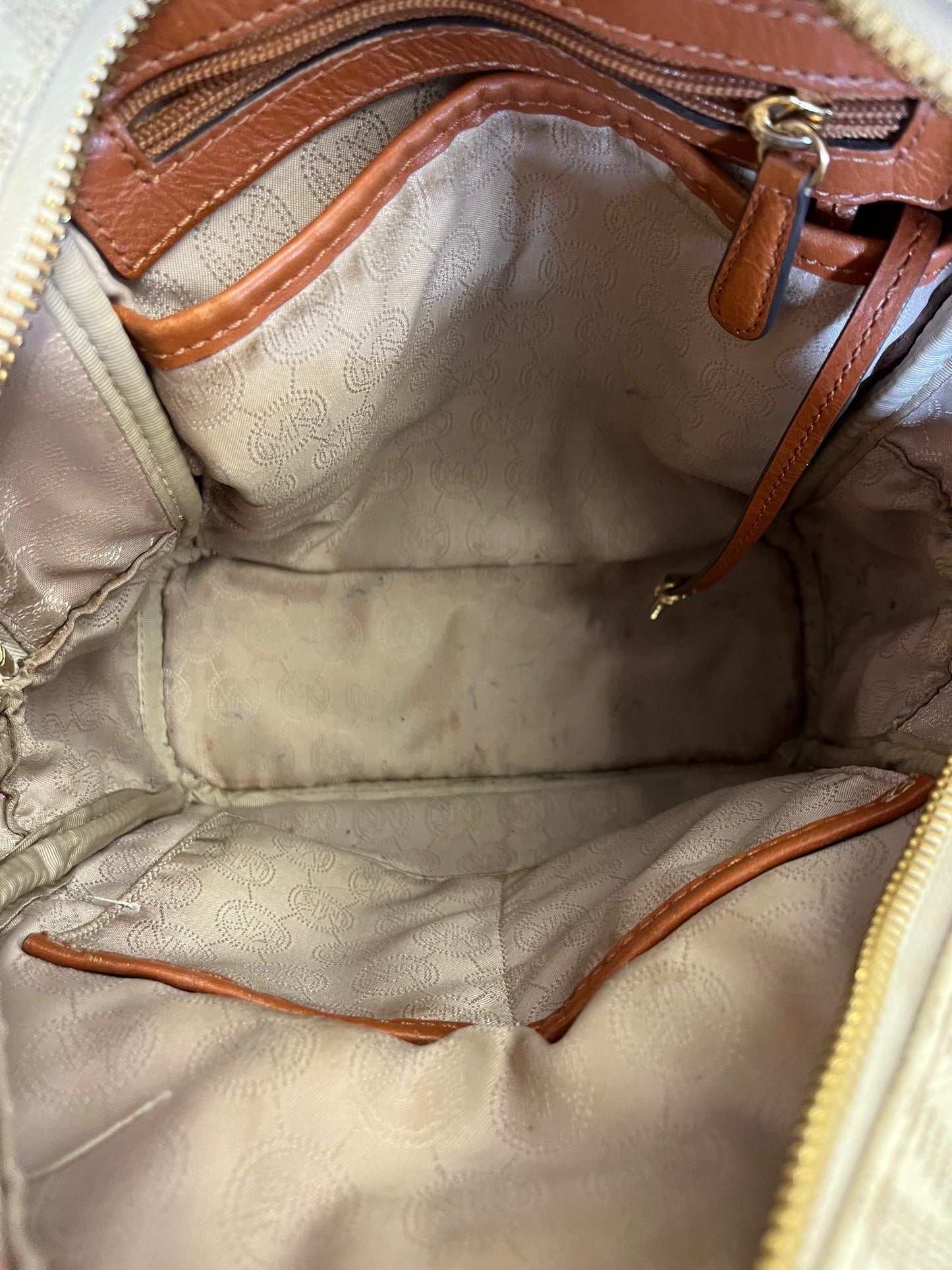 Cream Michael Kors Purse