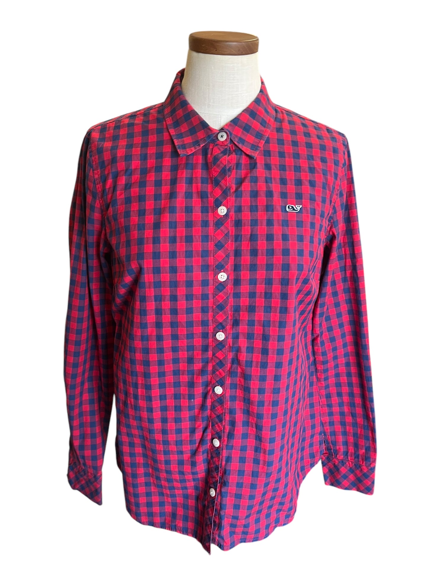 blue and red plaid Vineyard Vines Women's top, 8