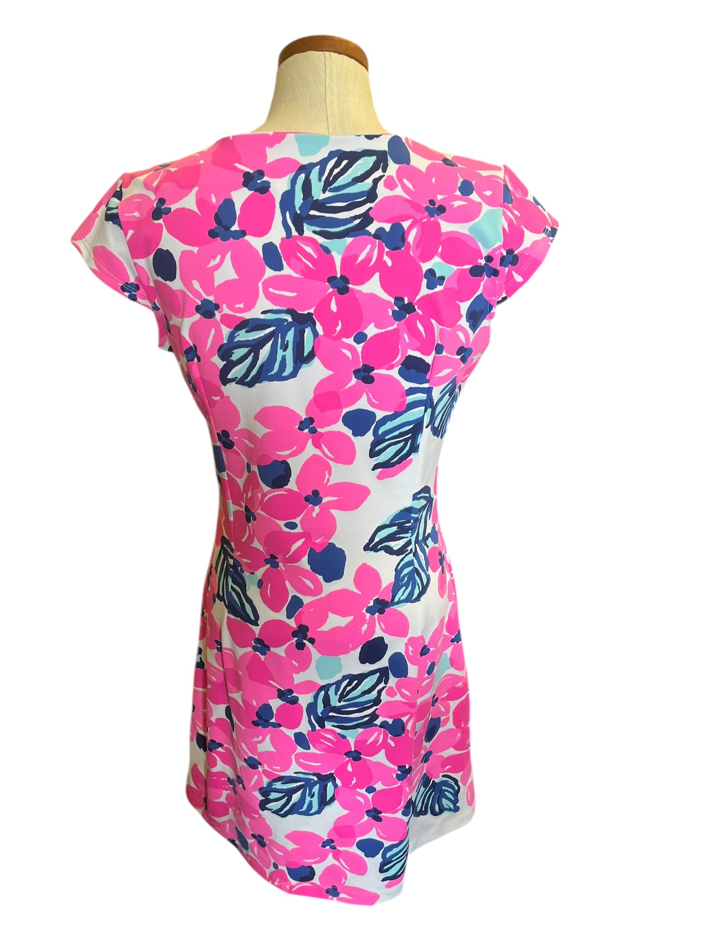 Pink Floral Mahi Gold Dress, Medium
