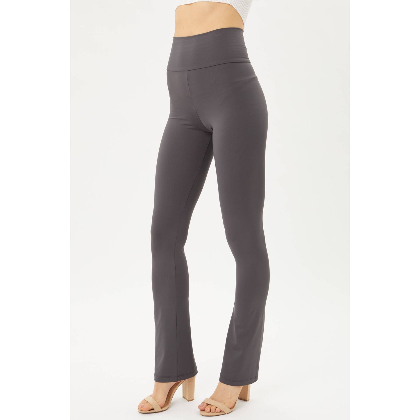 High Waist Seamless Flare Leggings: BLACK / S