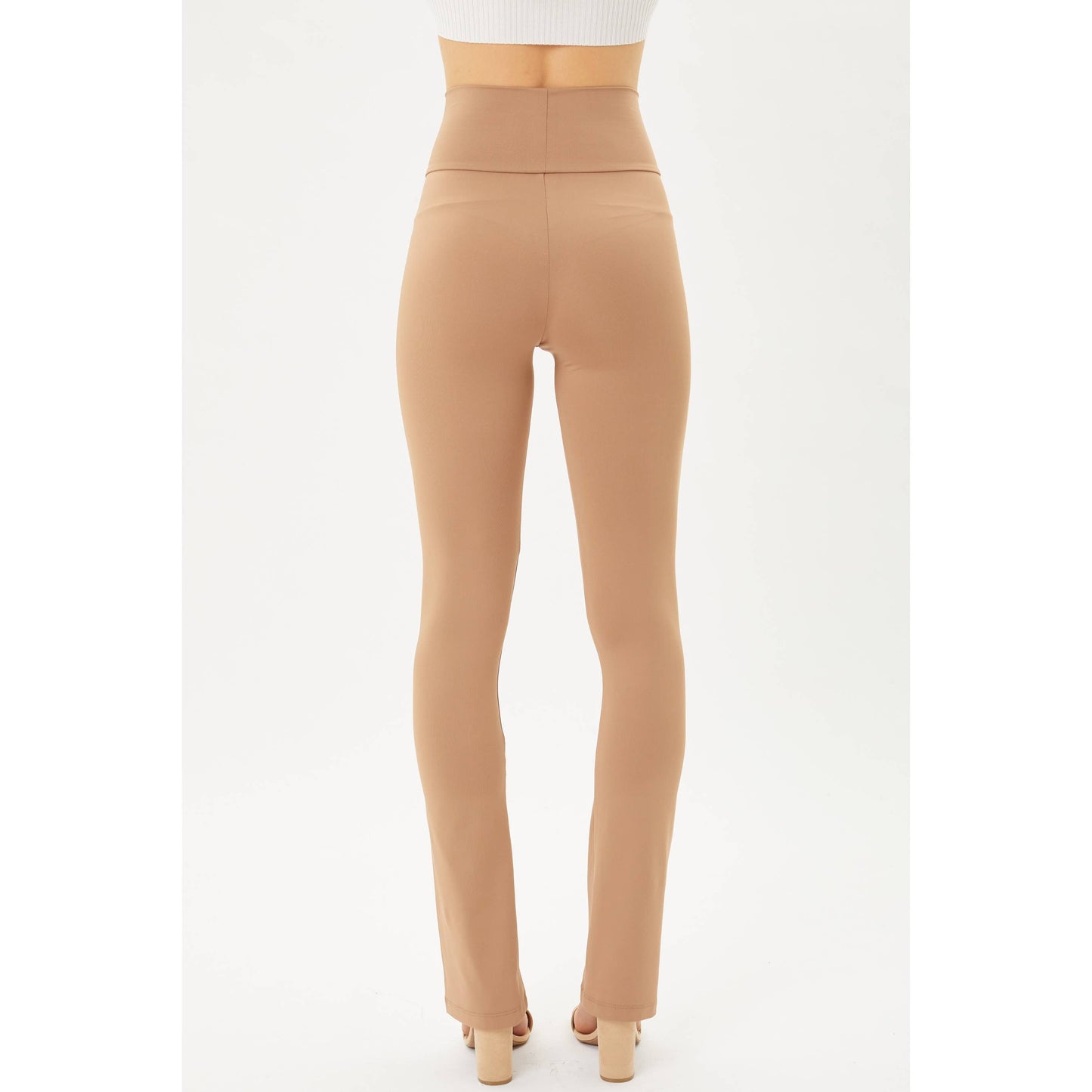High Waist Seamless Flare Leggings: BLACK / S