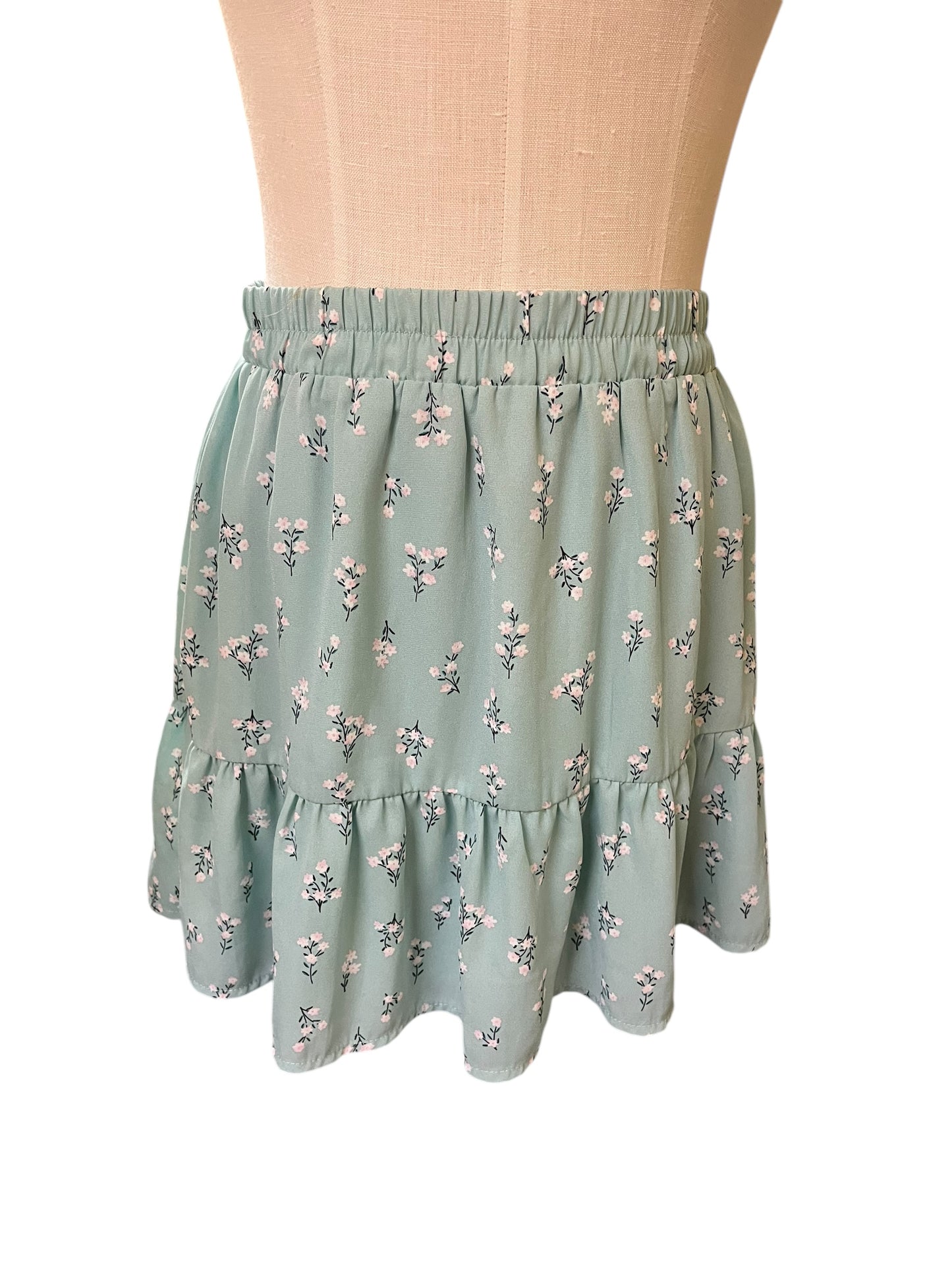 green floral Mi Ami Skirt, Large