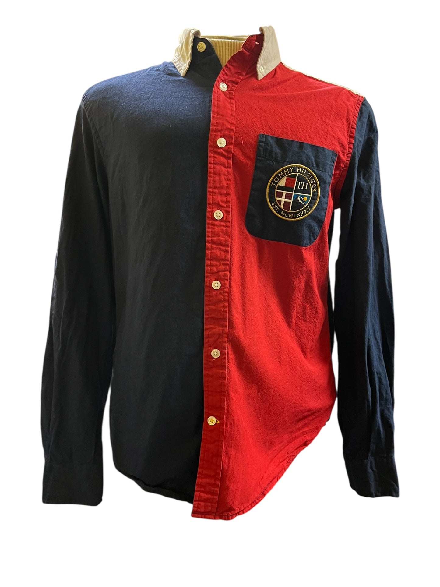 navy and red Tommy Hilfiger Men's Tops, Small