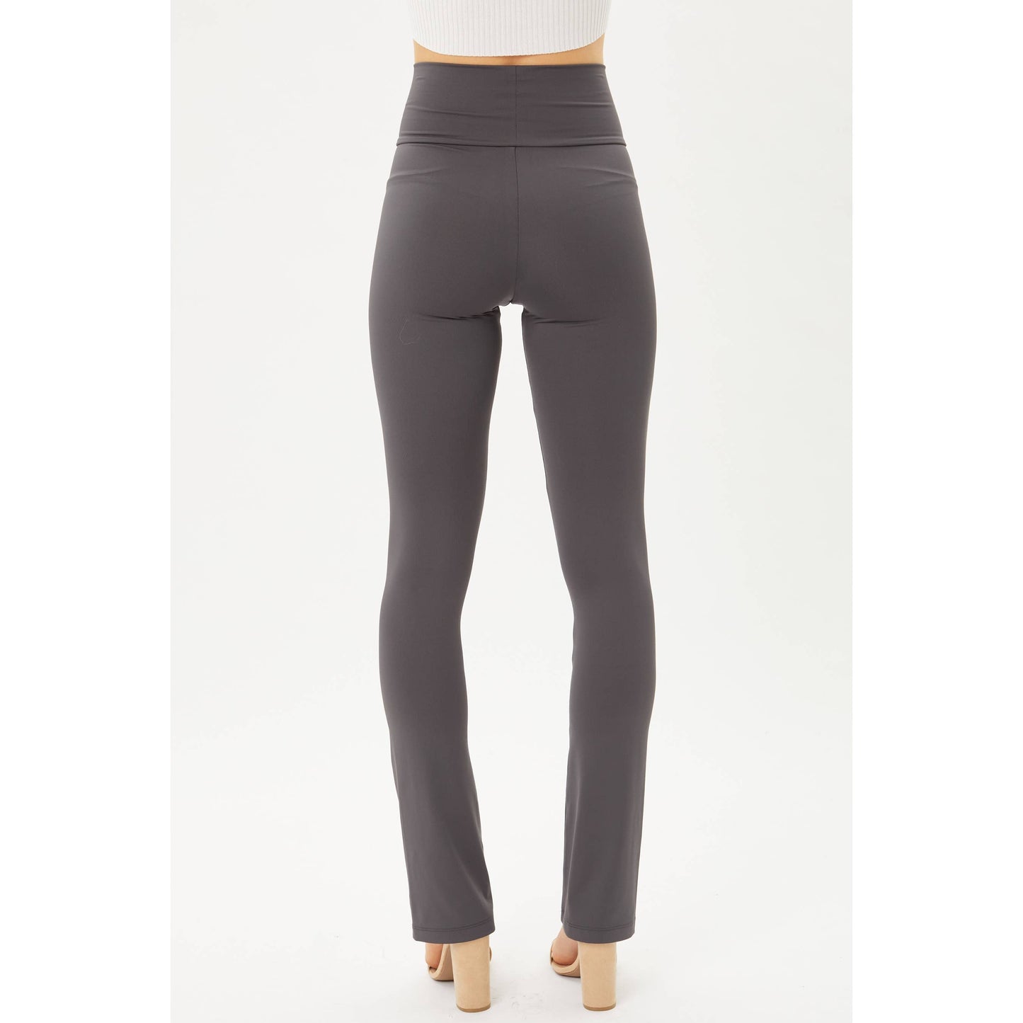 High Waist Seamless Flare Leggings: BLACK / L