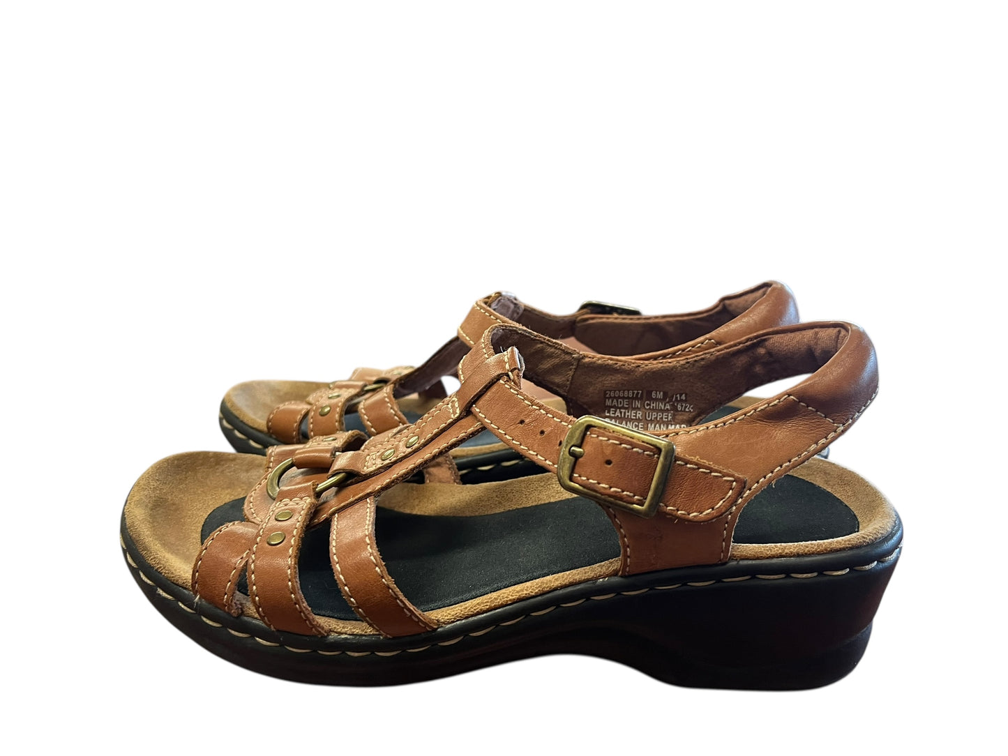 Brown Clarks sandals, 6