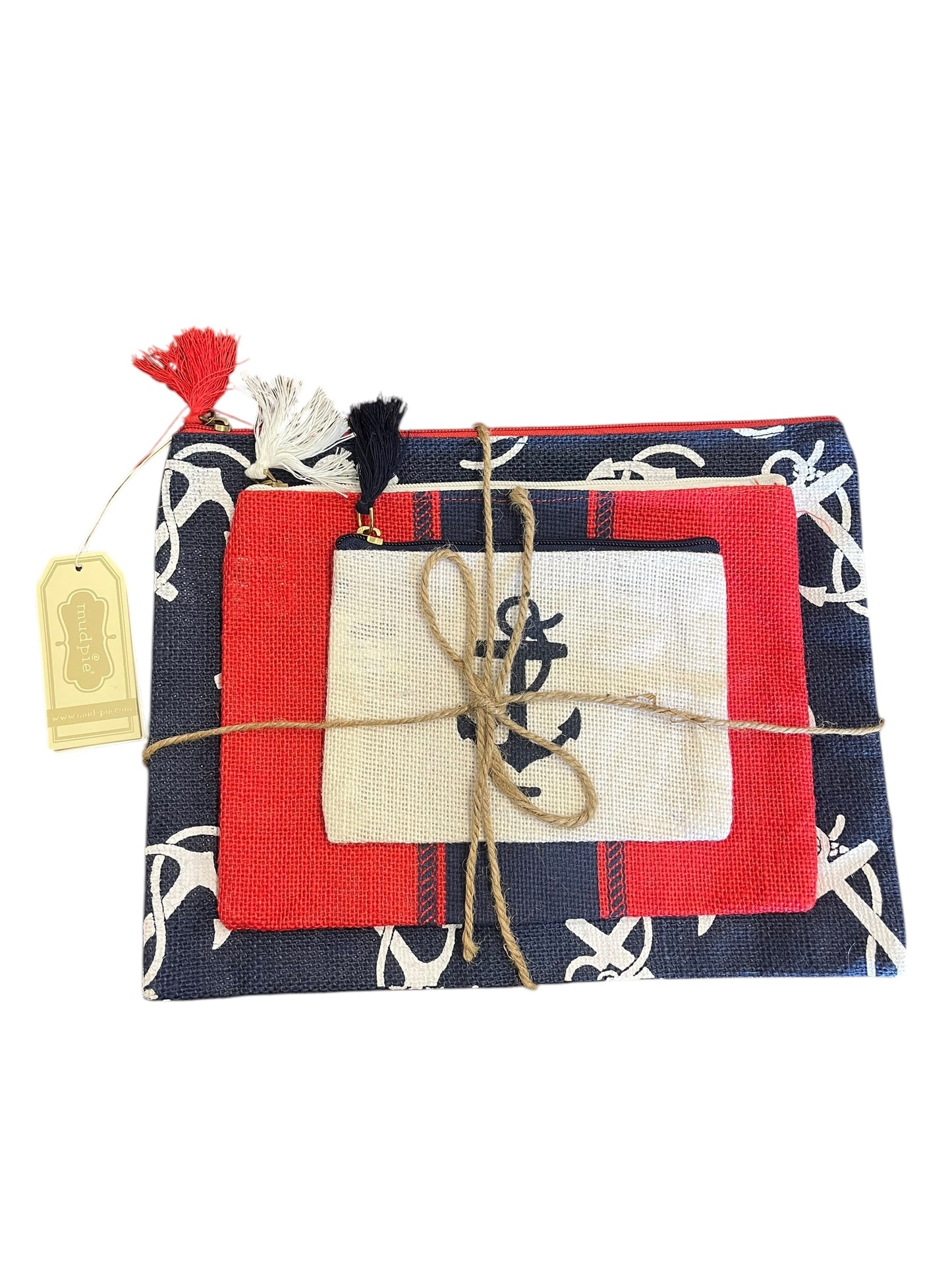 White, Blue, Red Mudpie accessories