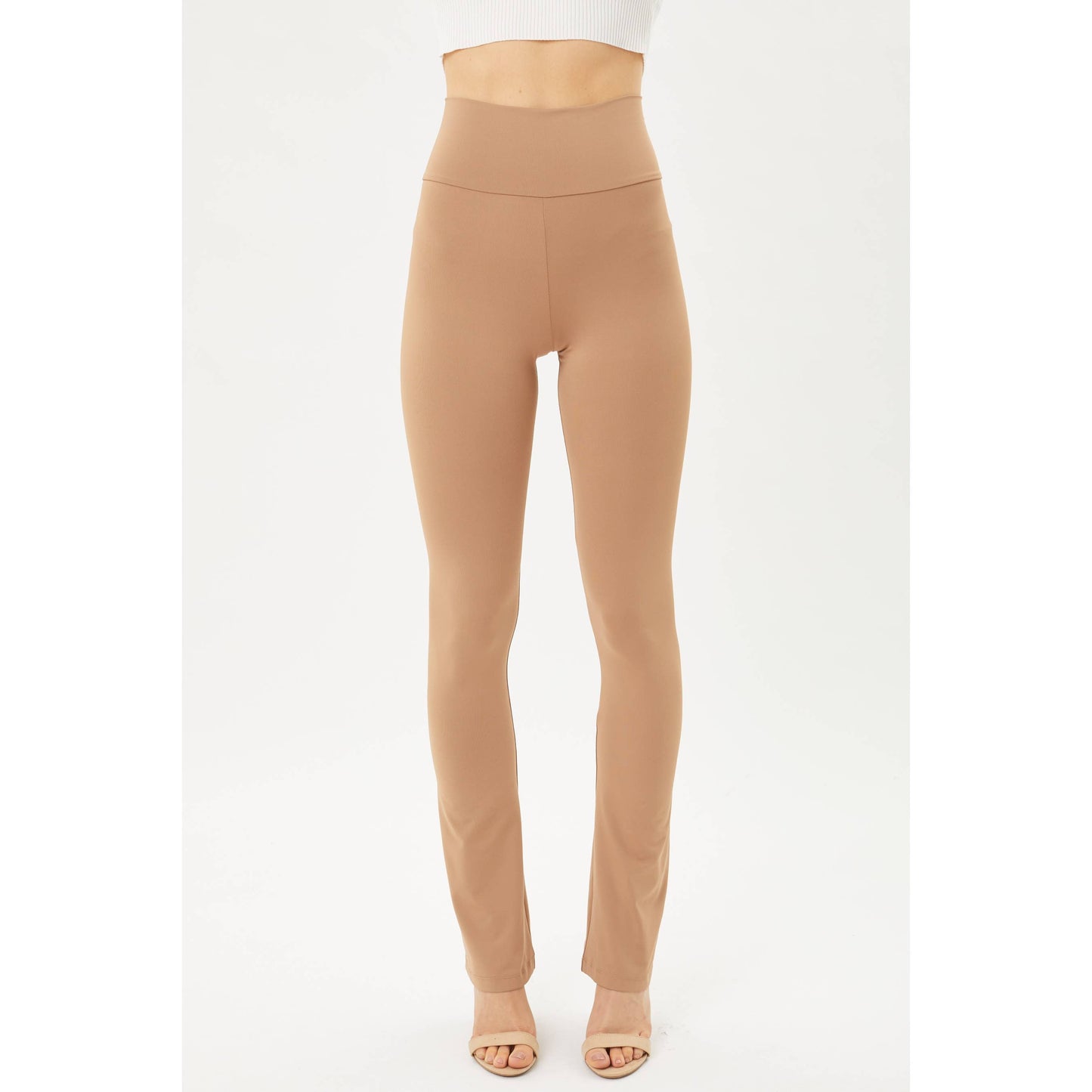 High Waist Seamless Flare Leggings: BLACK / S