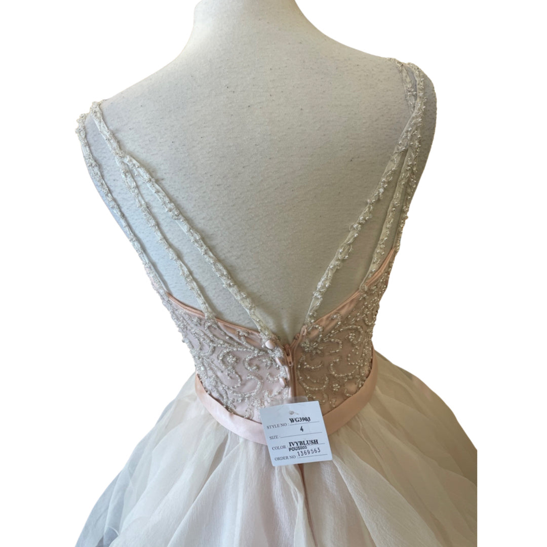 David's Bridal Size 4 Blush Wedding Dress
