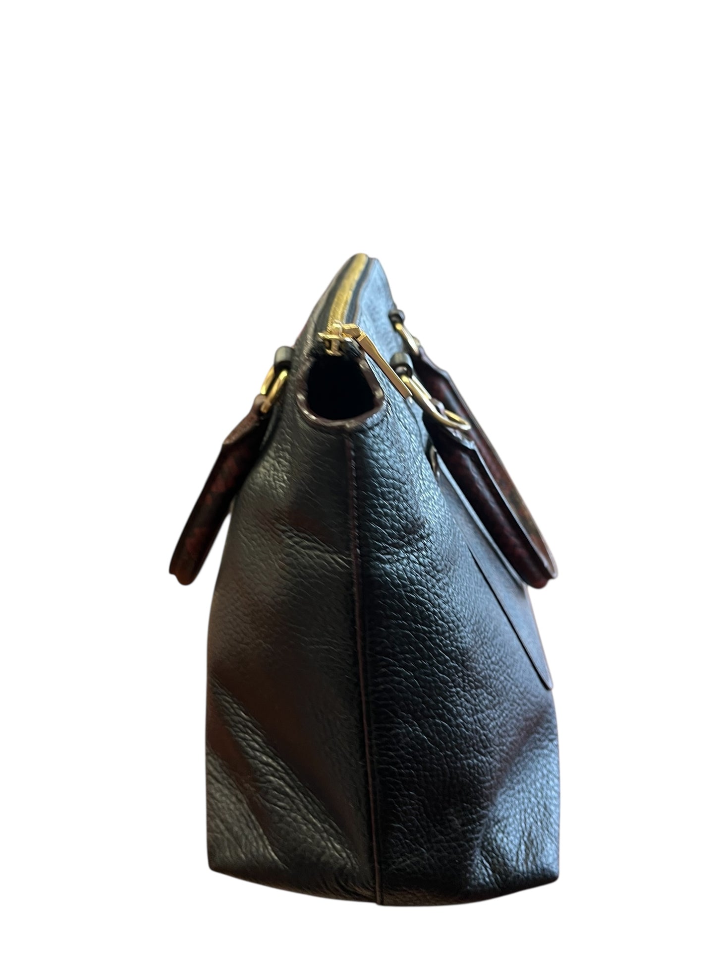 black and brown Coach Satchel