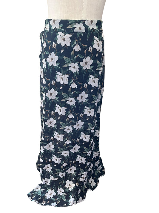 floral blue rain Skirt, Medium