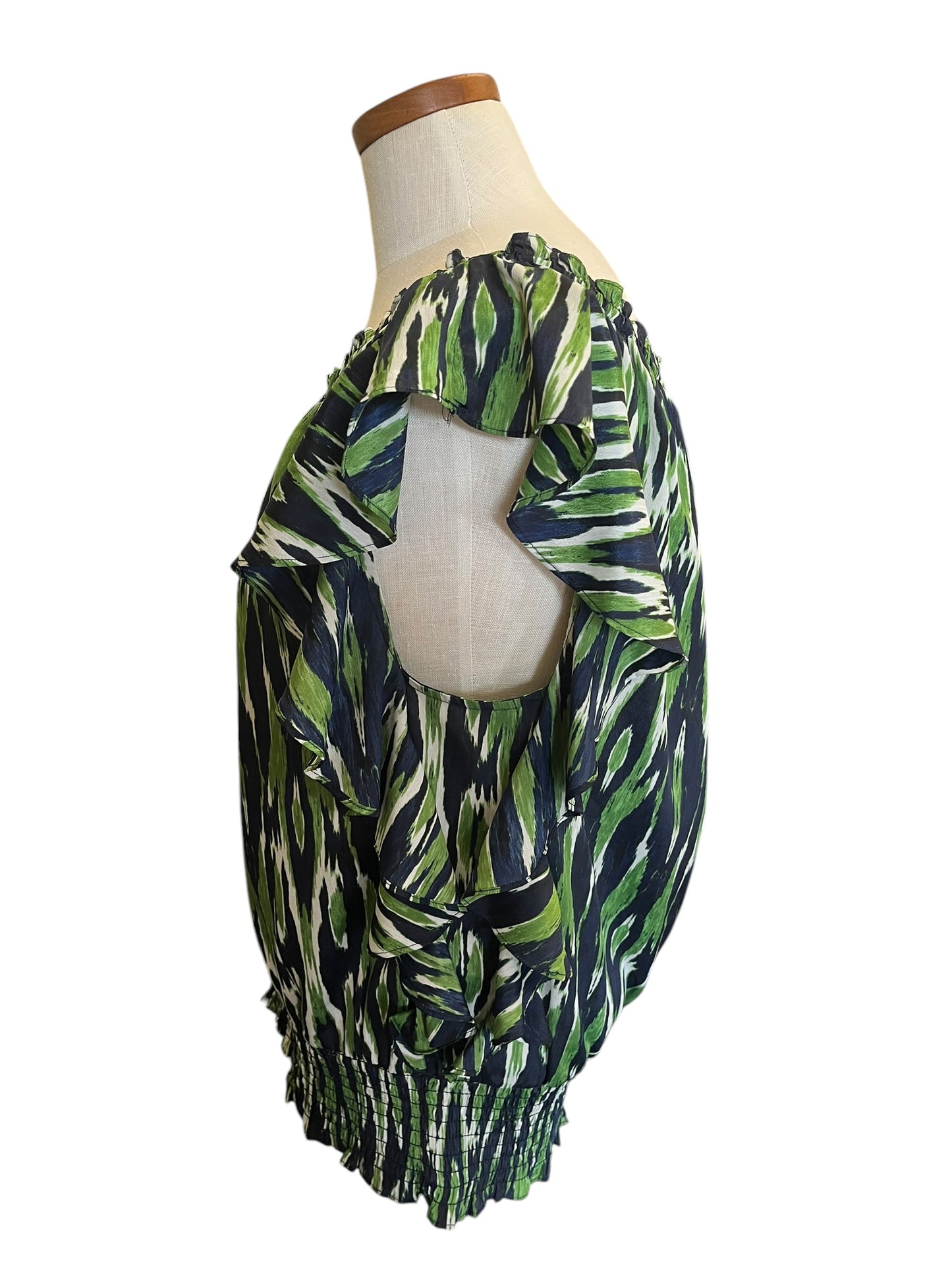 Green and blue Michael Michael Kors Women's top, Large