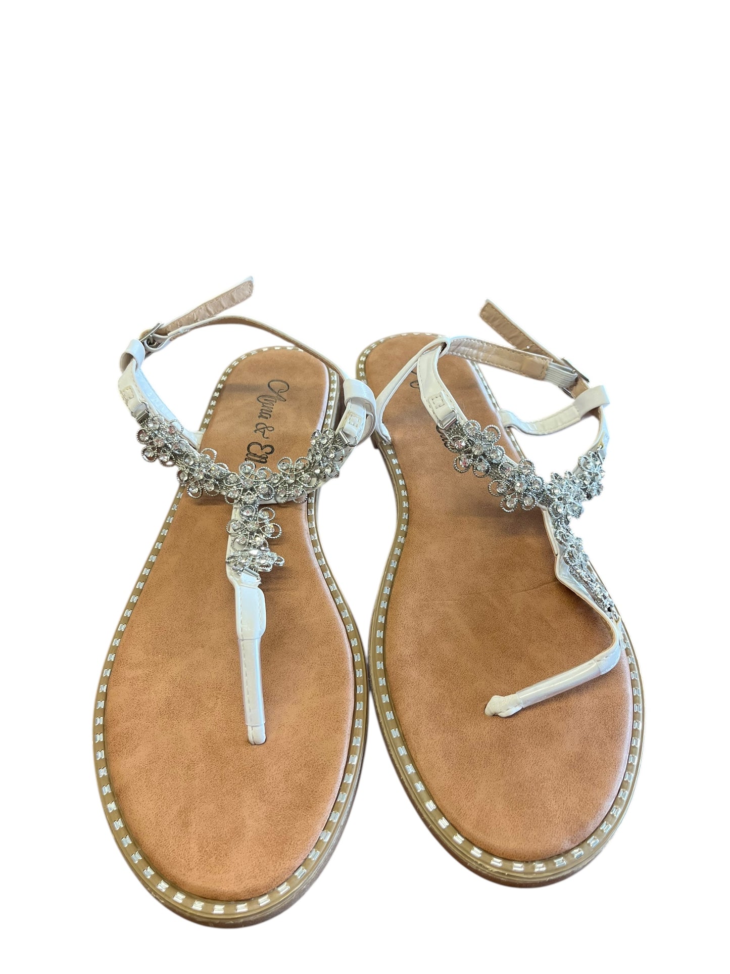 White Anna & Elle sandals, 8.5