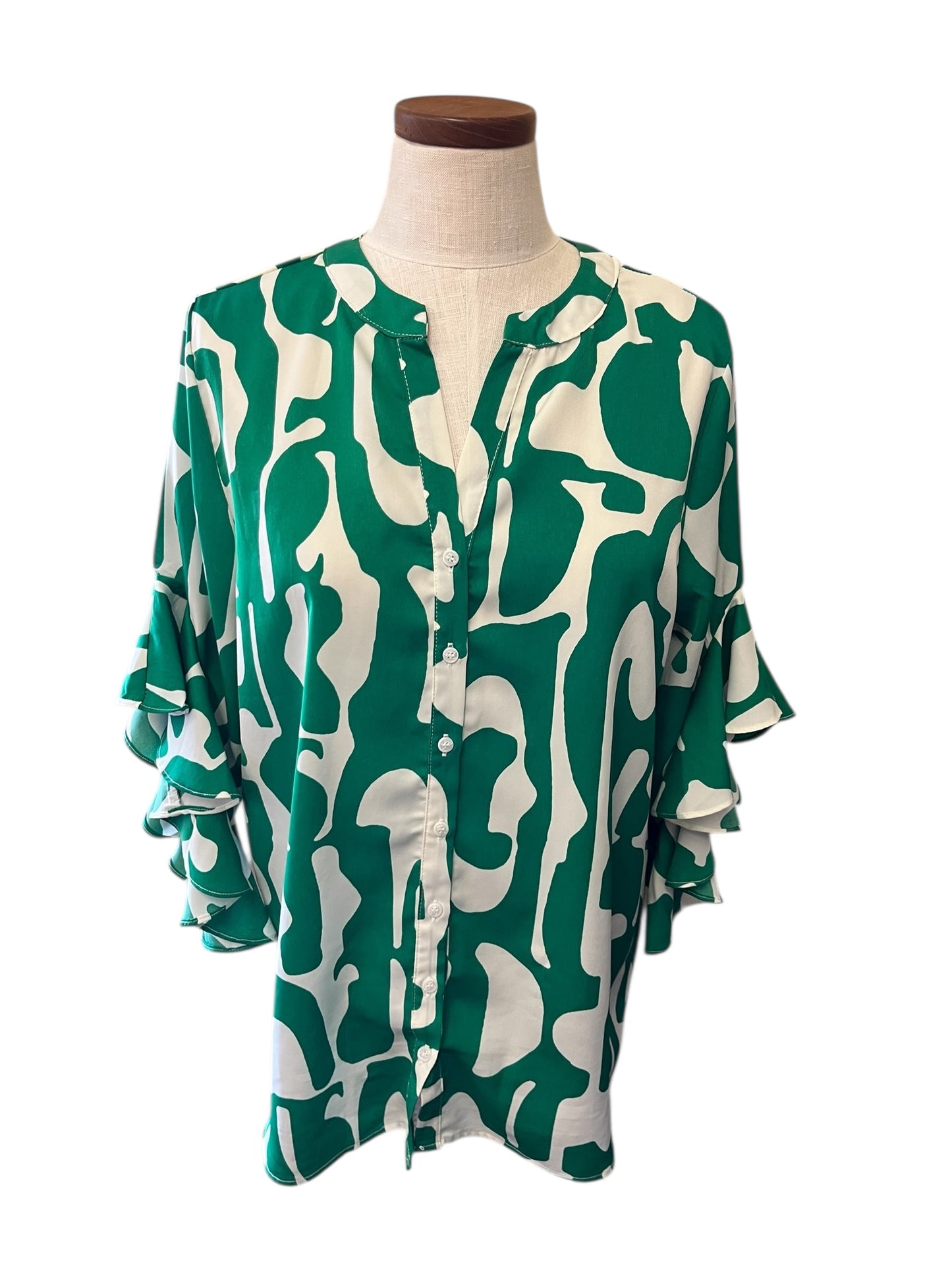 Green GigiO Women's top, Medium