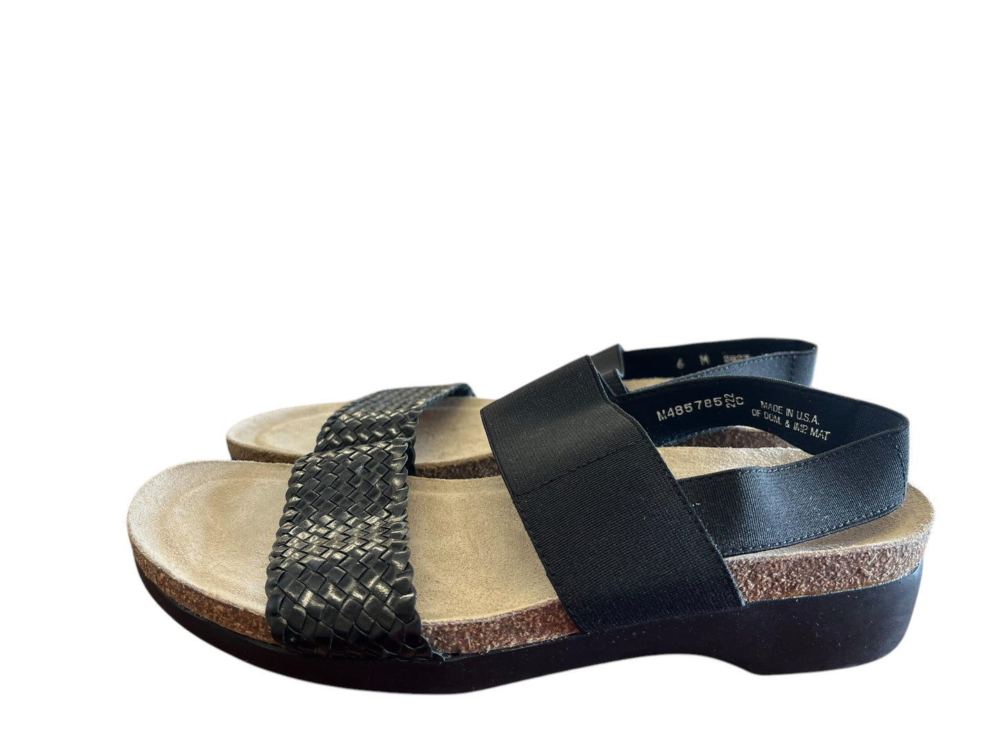 Black munro sandals, 6