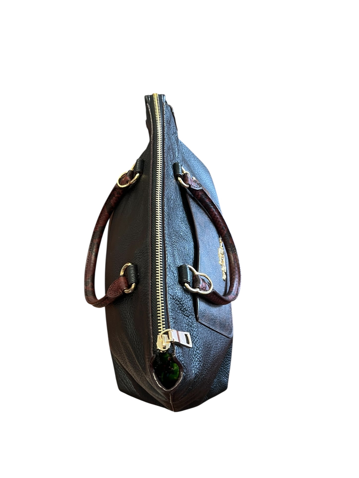 black and brown Coach Satchel