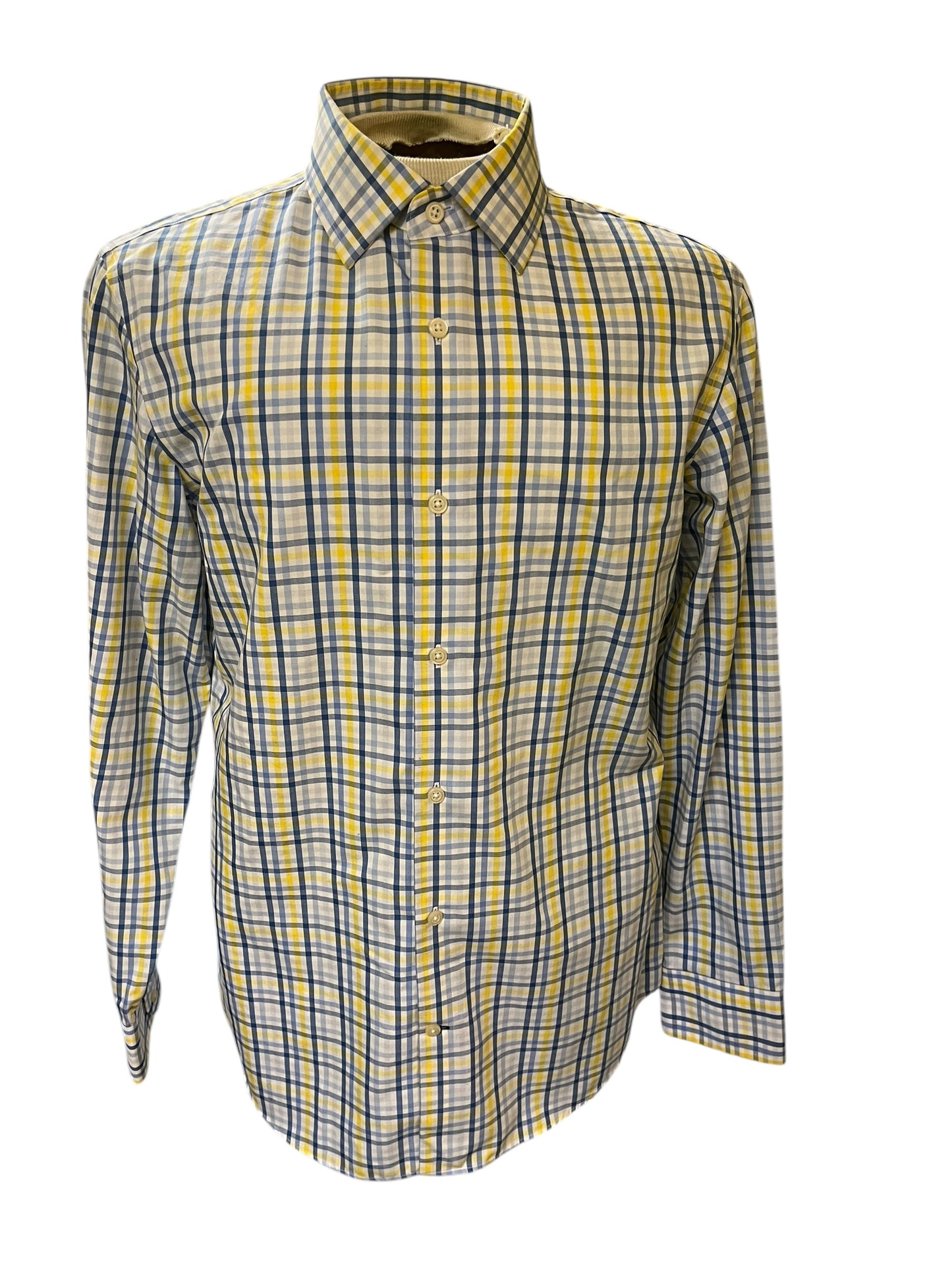 Blue Plaid Banana Republic Men's Tops, Medium