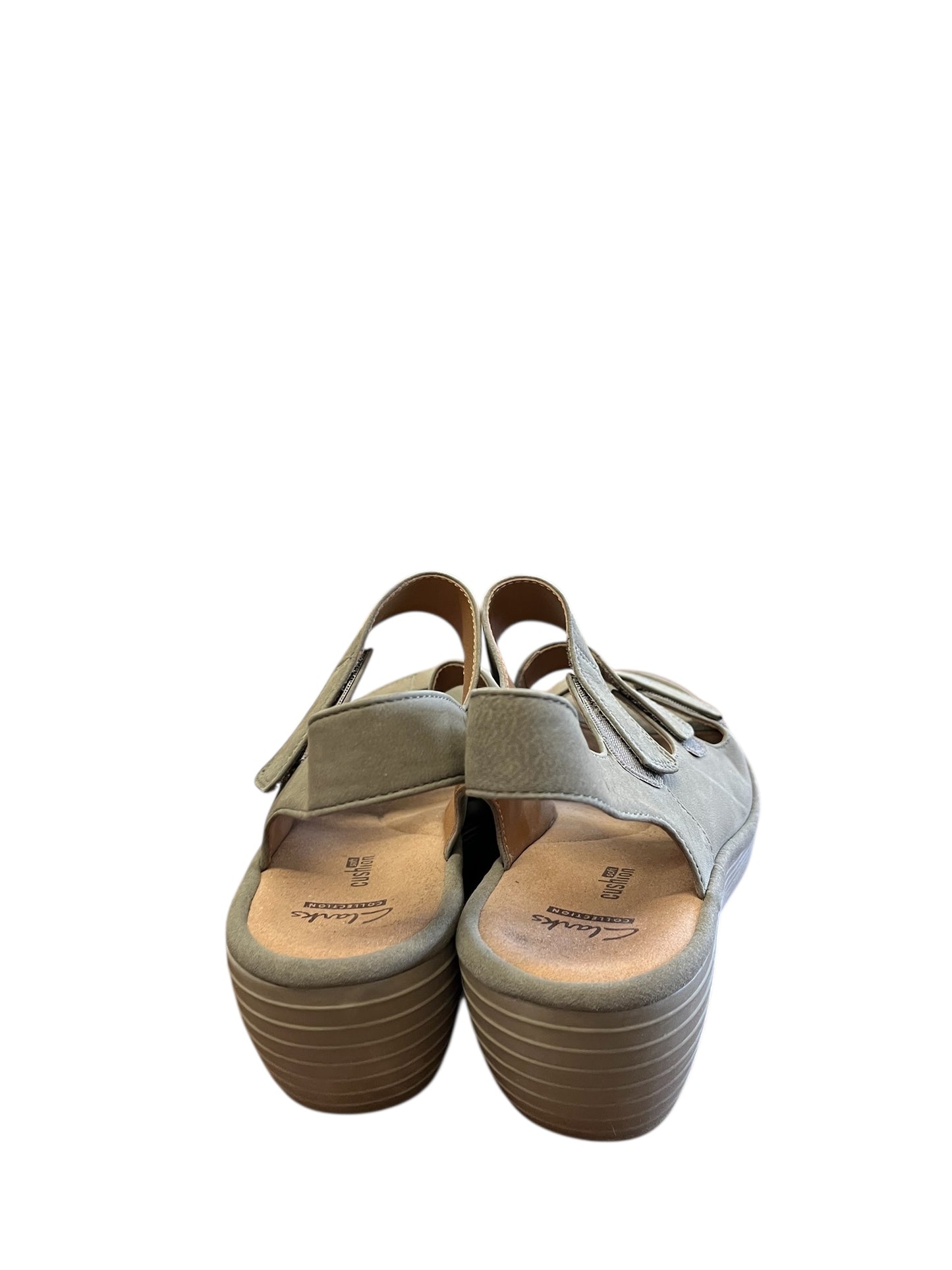 Tan Clarks sandals, 8