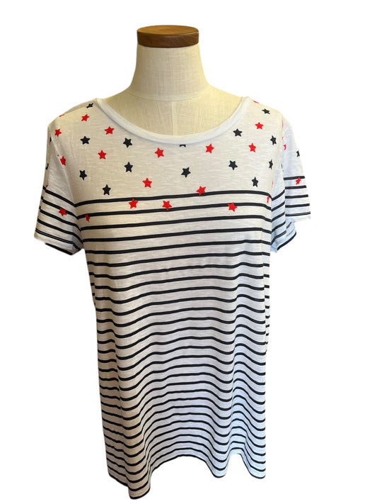 navy and white Loft Women's top, Large