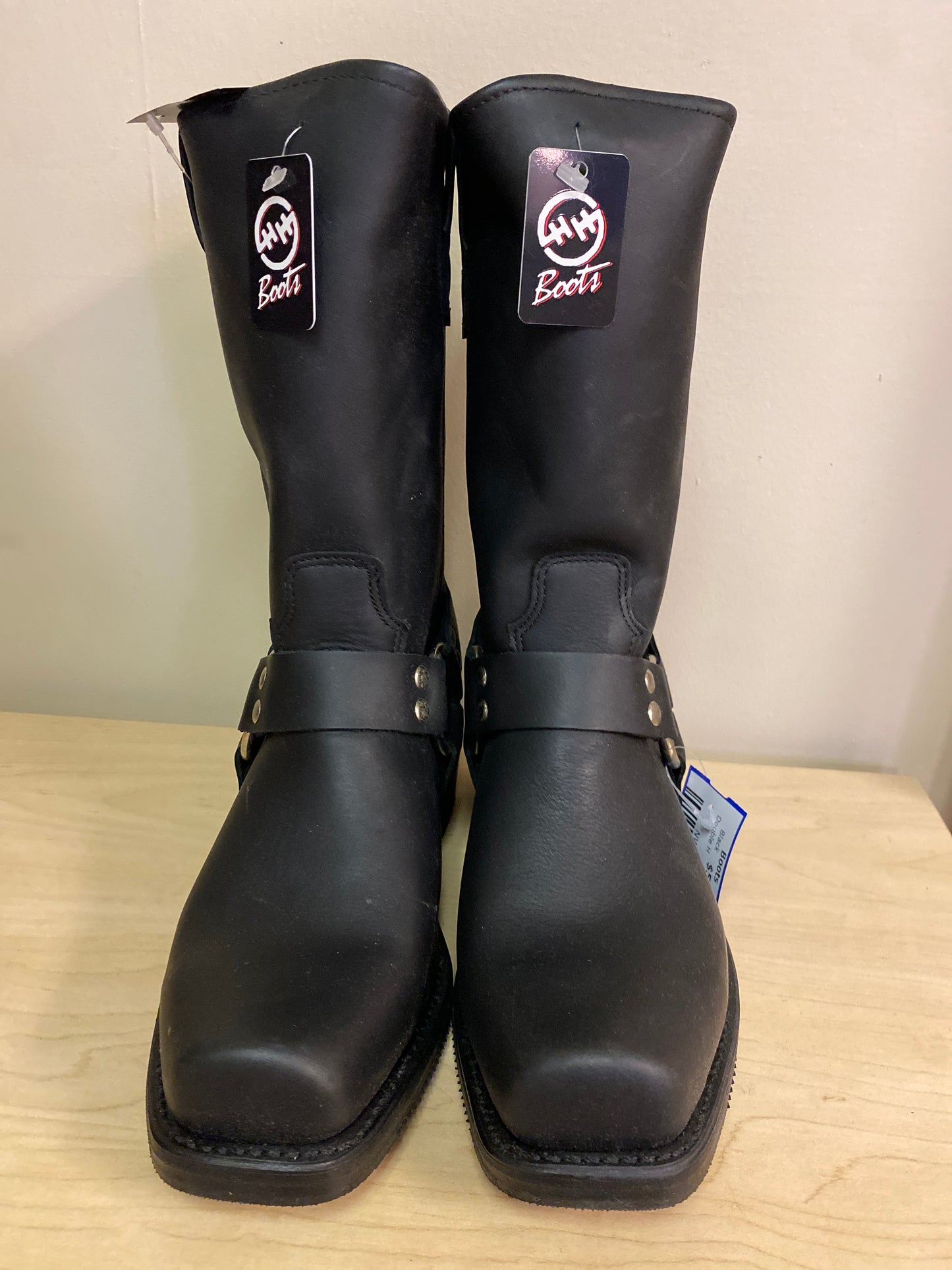 Black Double H Boots, 8