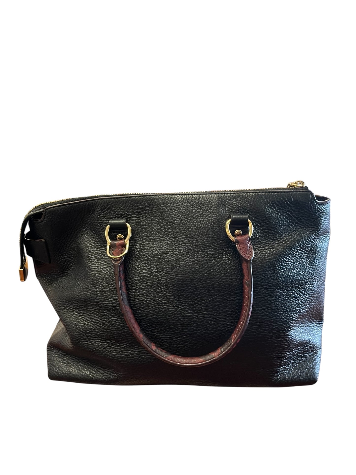 black and brown Coach Satchel