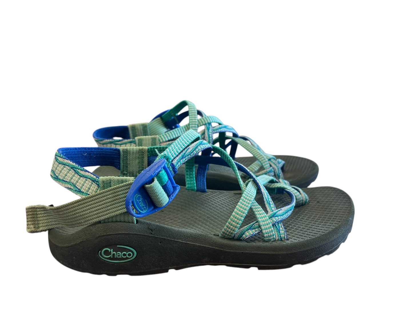 blue Chaco sandals, 8