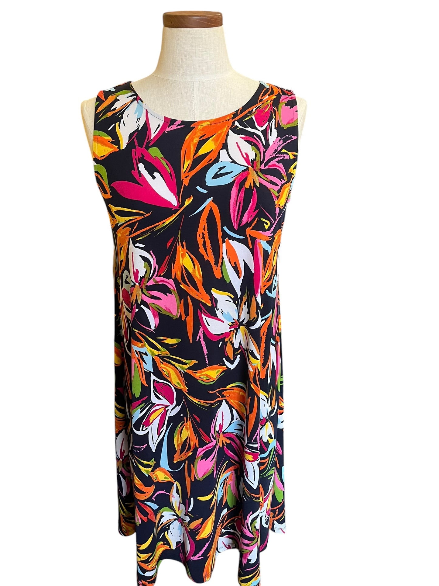 navy floral MSK Dress, Small