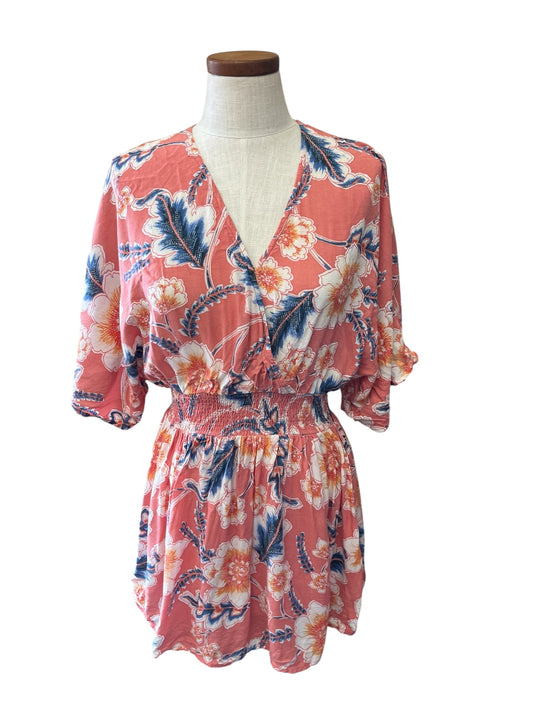 Orange Floral O'Neill Junior's Dress, Small