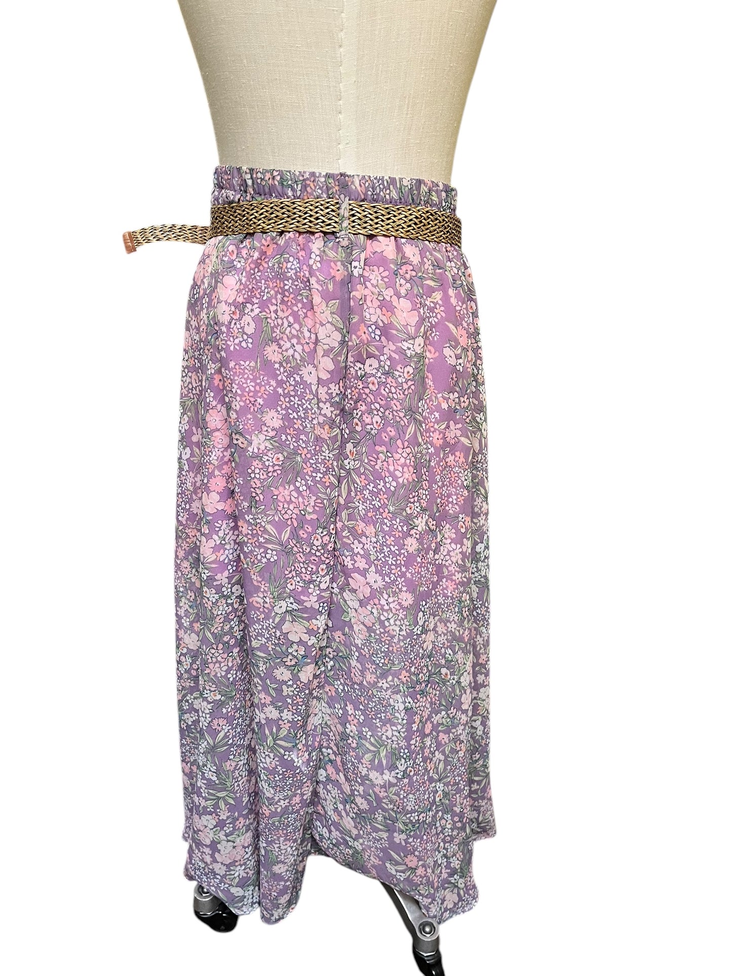 purple floral truly 4 you Skirt, Large