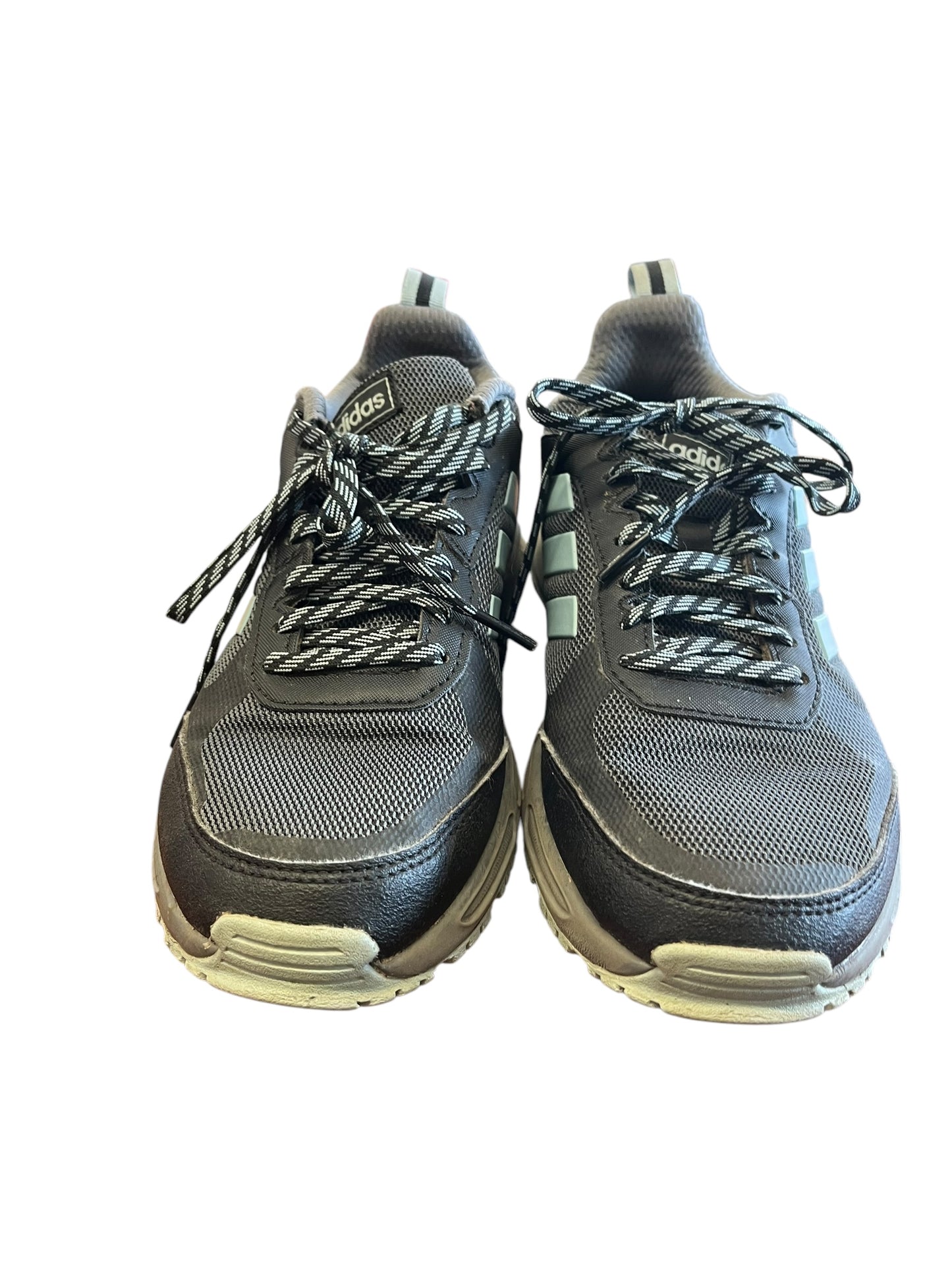 black and blue Adidas Sneakers, 7.5