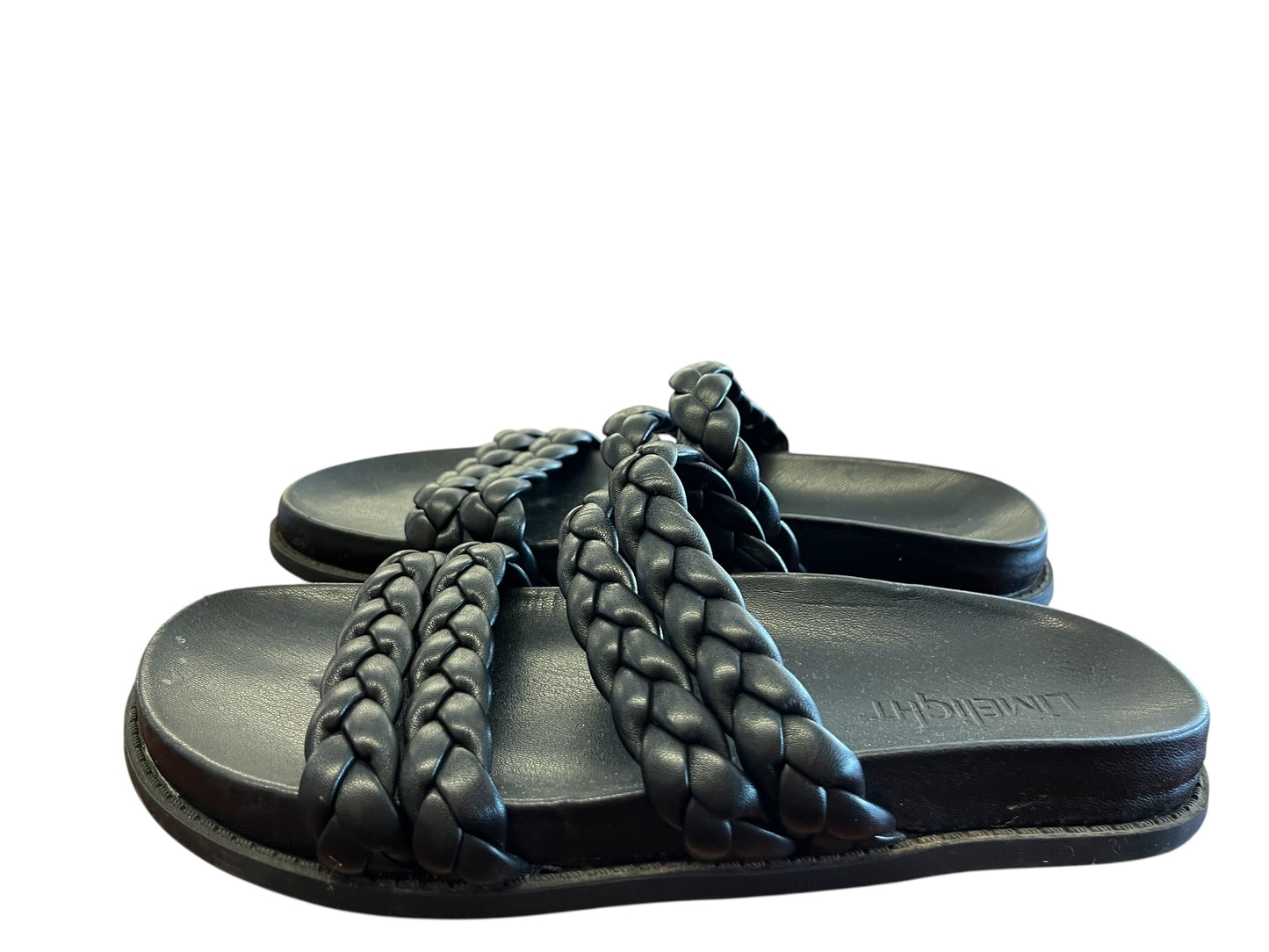 Black limelight sandals, 9