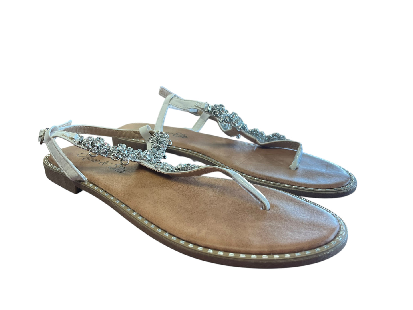 White Anna & Elle sandals, 8.5