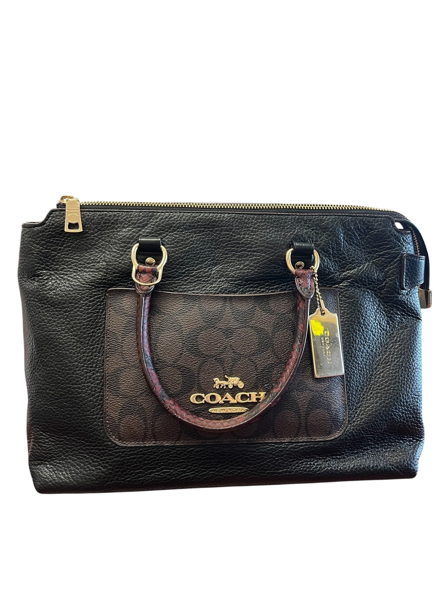 black and brown Coach Satchel