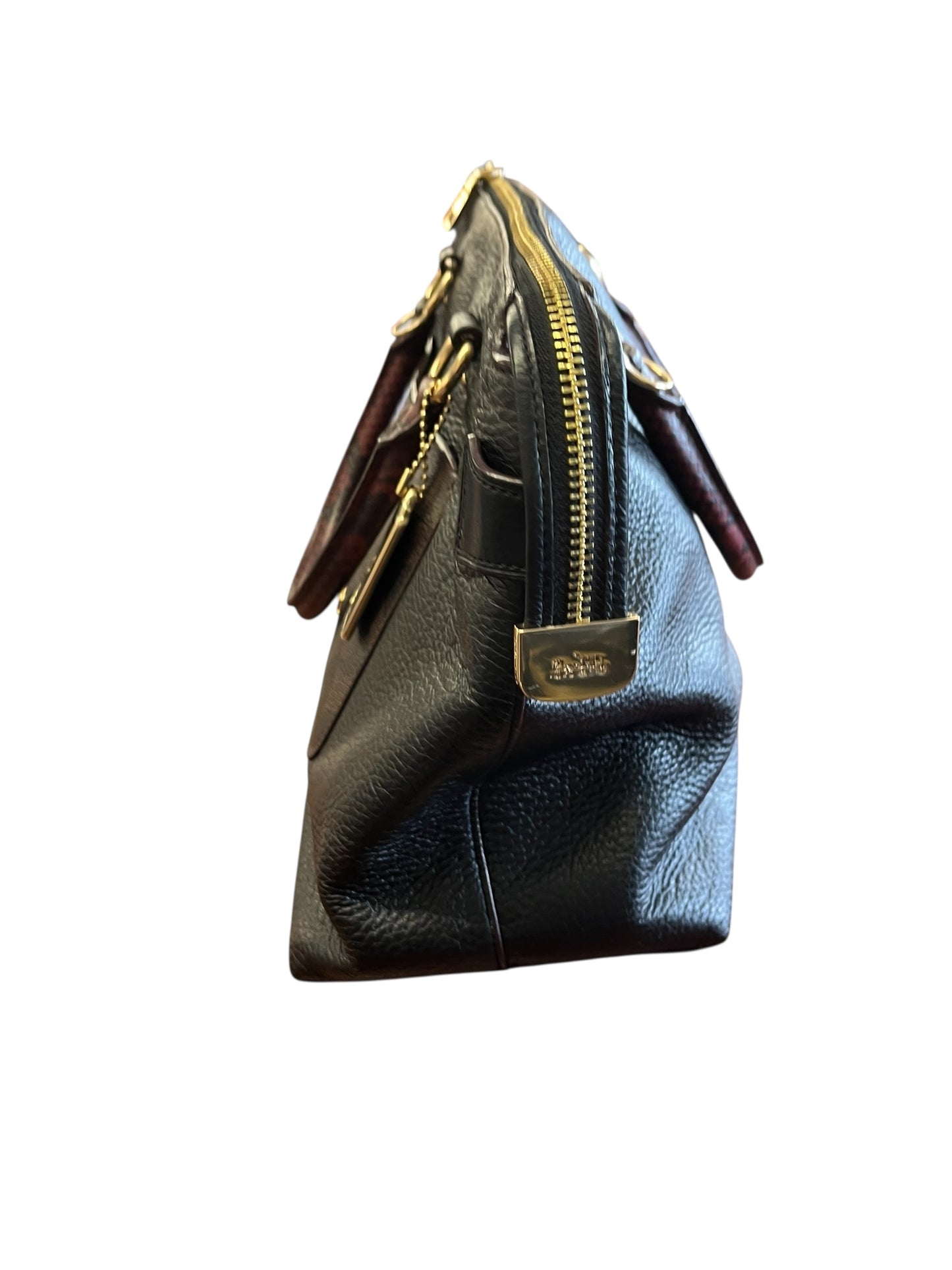 black and brown Coach Satchel