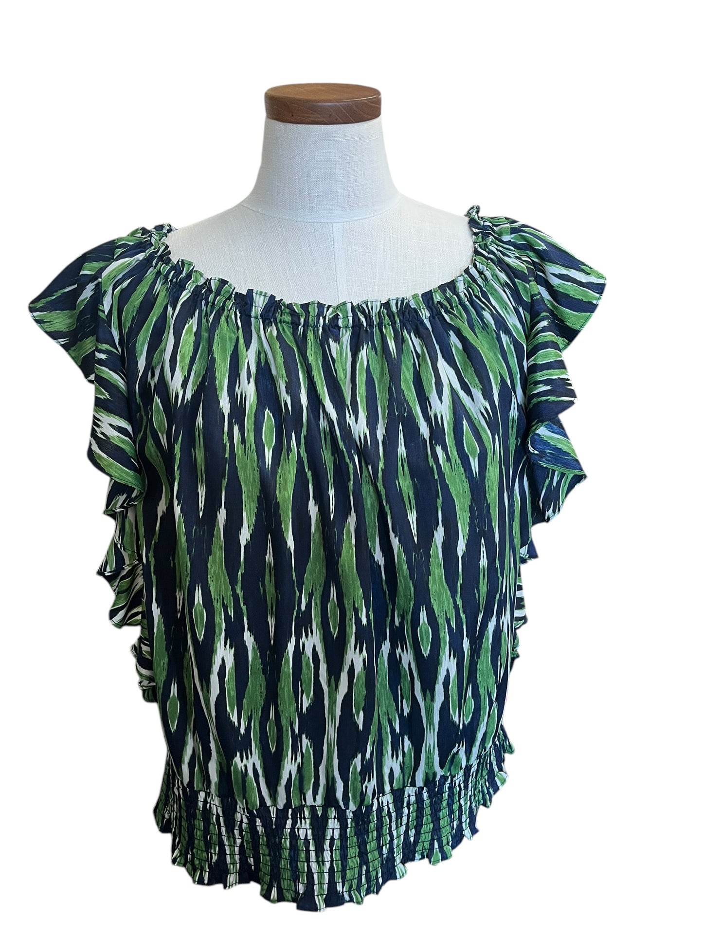 Green and blue Michael Michael Kors Women's top, Large