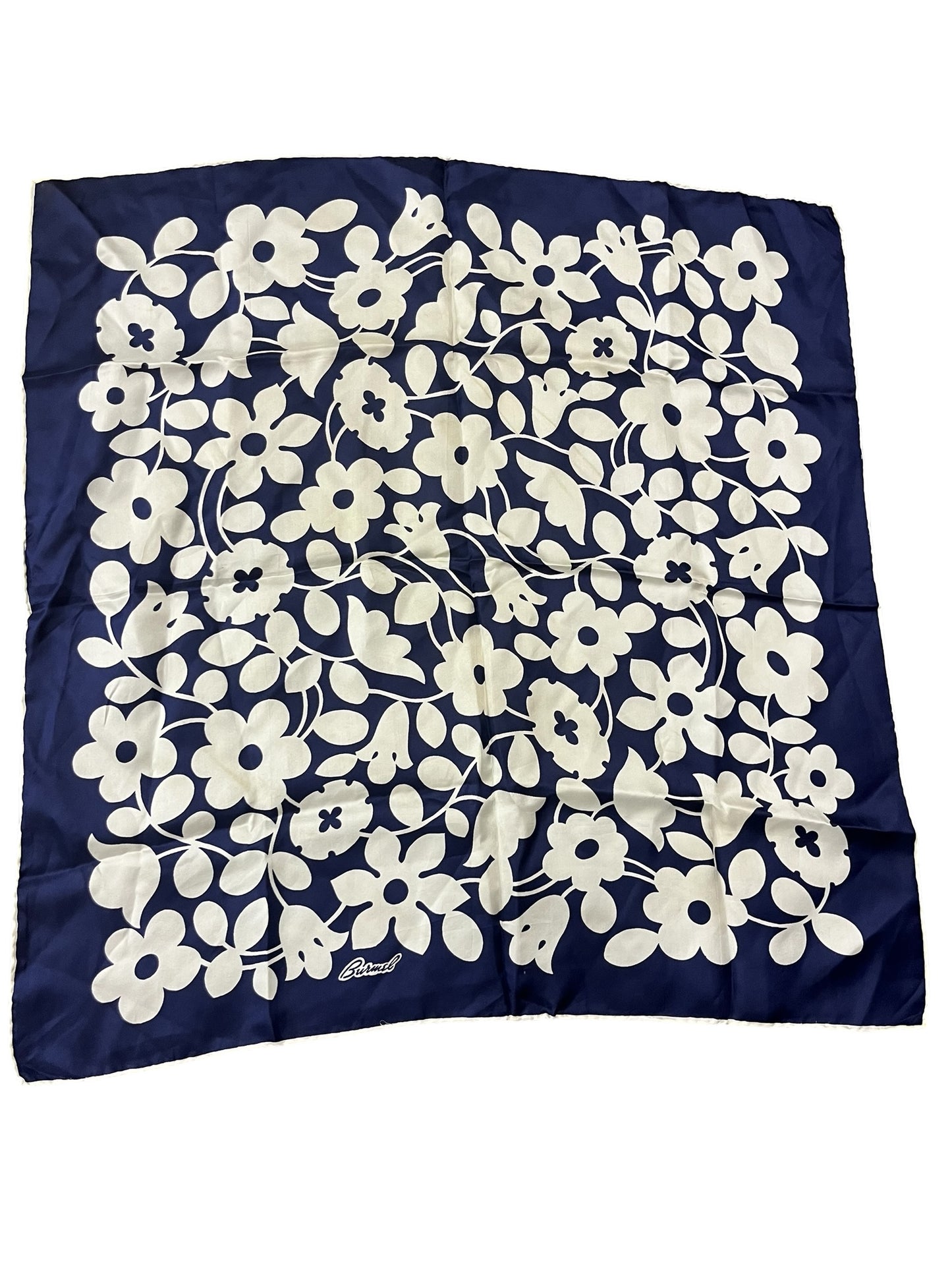 navy floral Burmel scarf