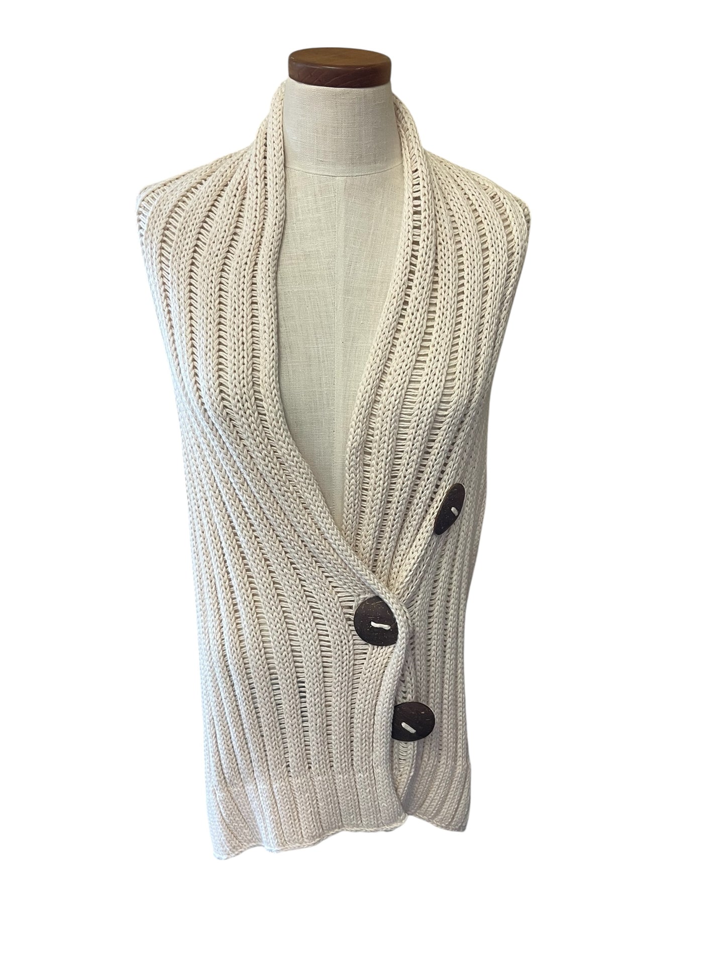 Cream Pure Knit Cardigan, one size