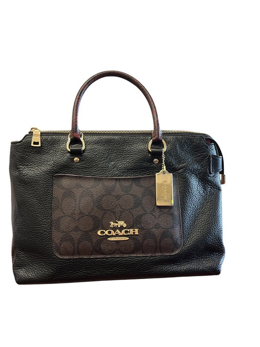 black and brown Coach Satchel