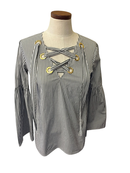 Grey Striped Michael Michael Kors Women's top, xs