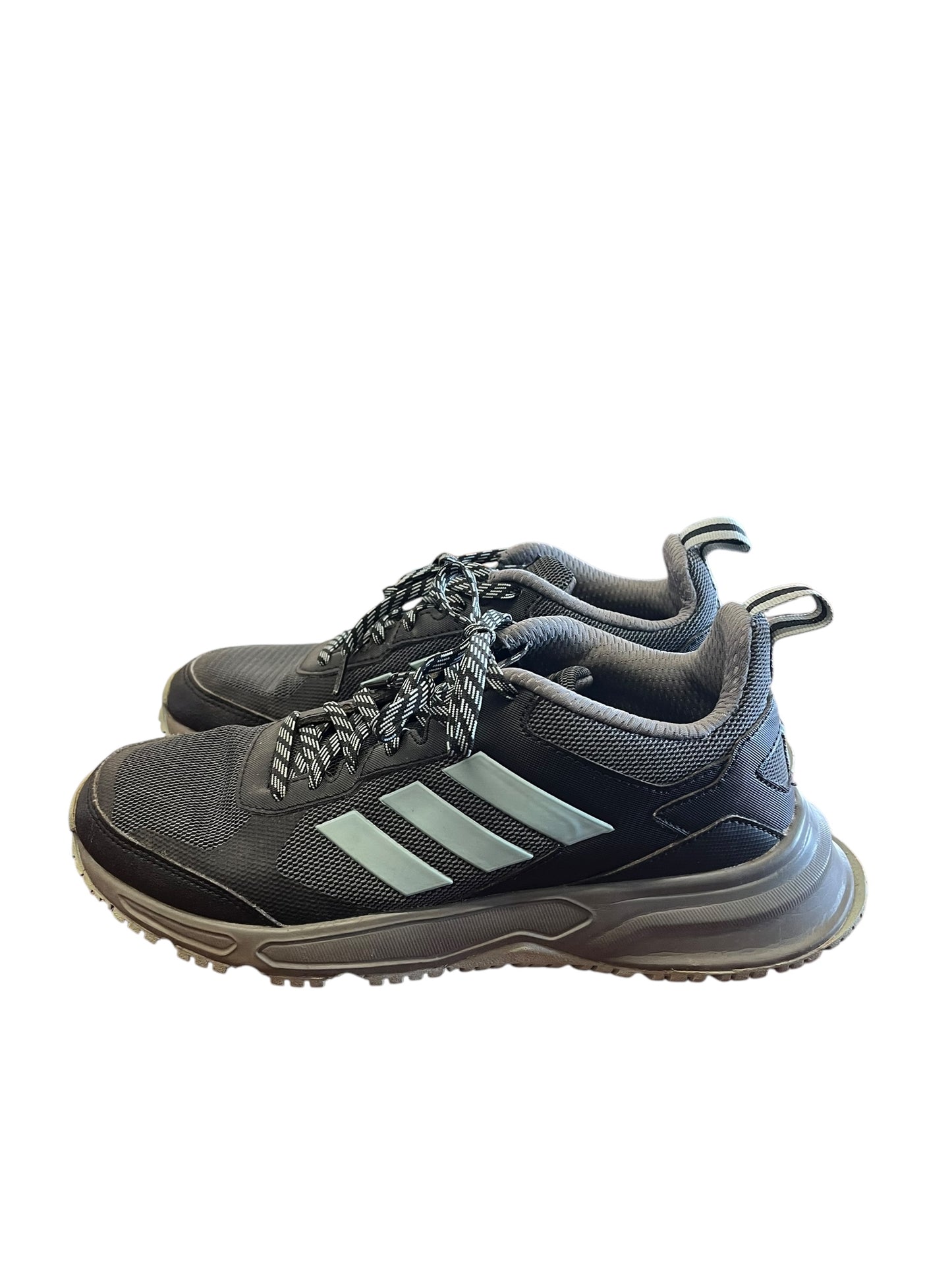 black and blue Adidas Sneakers, 7.5