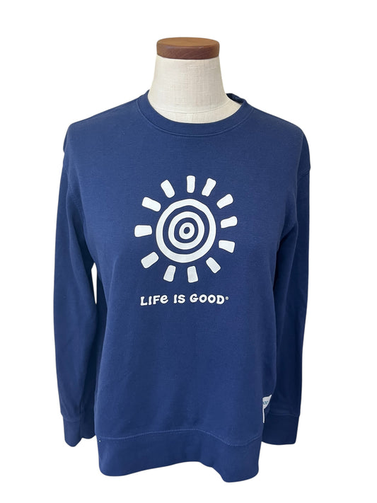 Navy LIFE IS GOOD Sweatshirt, Medium