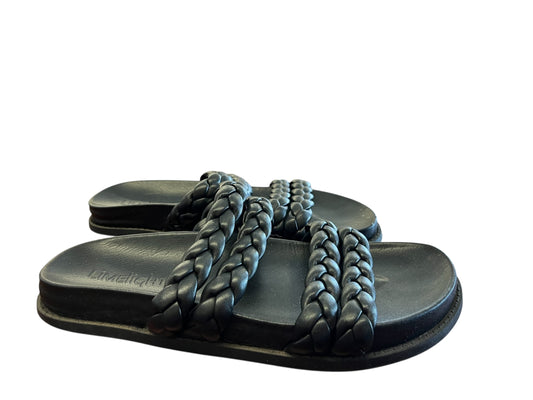Black limelight sandals, 9