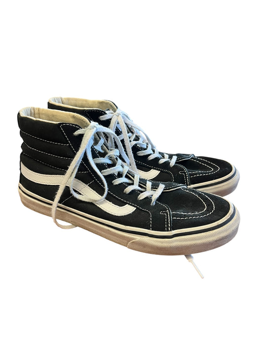 black,white Vans Sneakers, 8.5