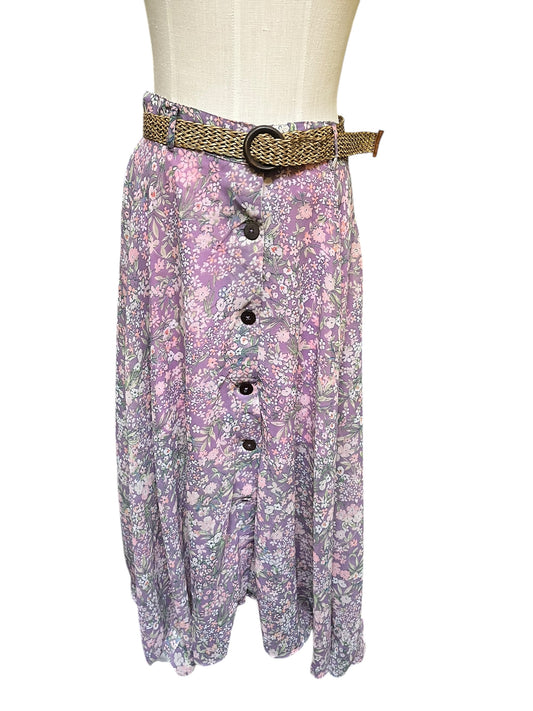 purple floral truly 4 you Skirt, Large