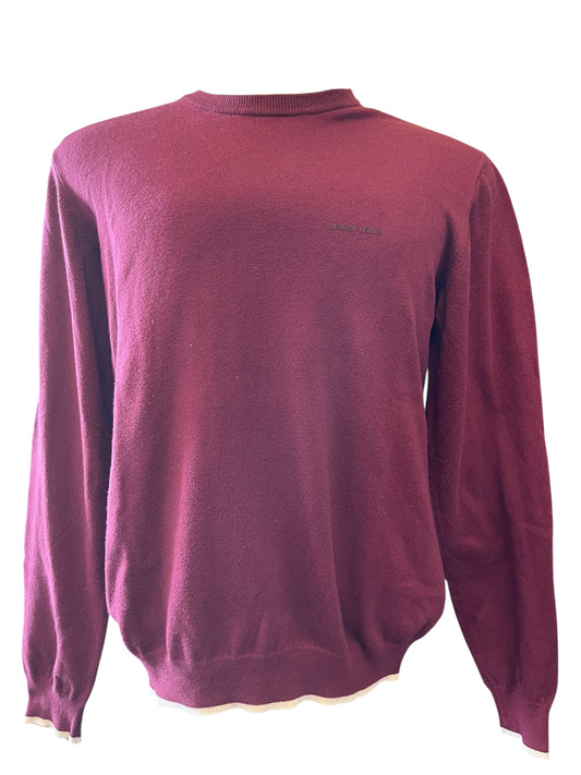 Maroon Armani Jeans Men's Tops, Medium